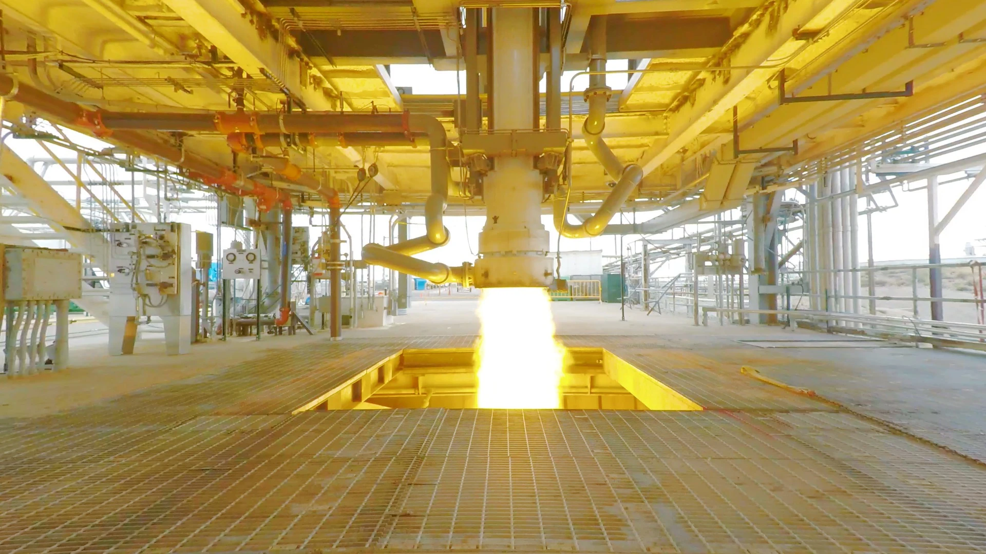 A test firing of Orion's propulsion system took place at the White Sands Test Facility in New Mexico