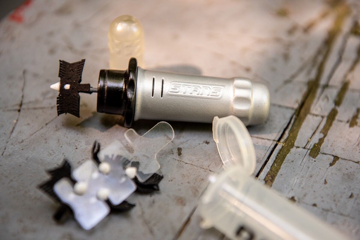 We're told that the Dart system should also work with other brands of latex-based sealant