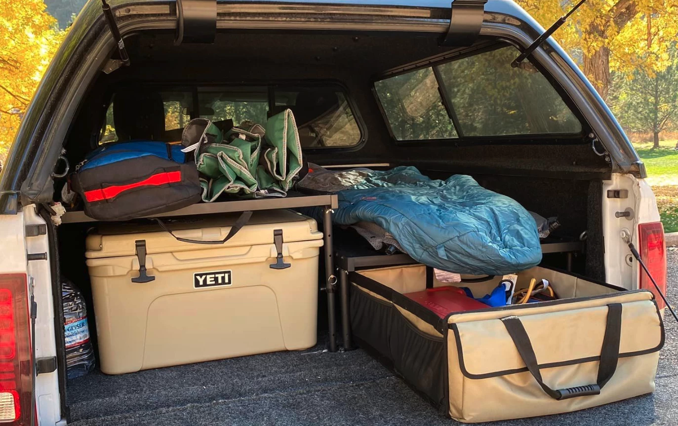 Pack Rack plans to offer a soft case for below the rack that works like a storage drawer