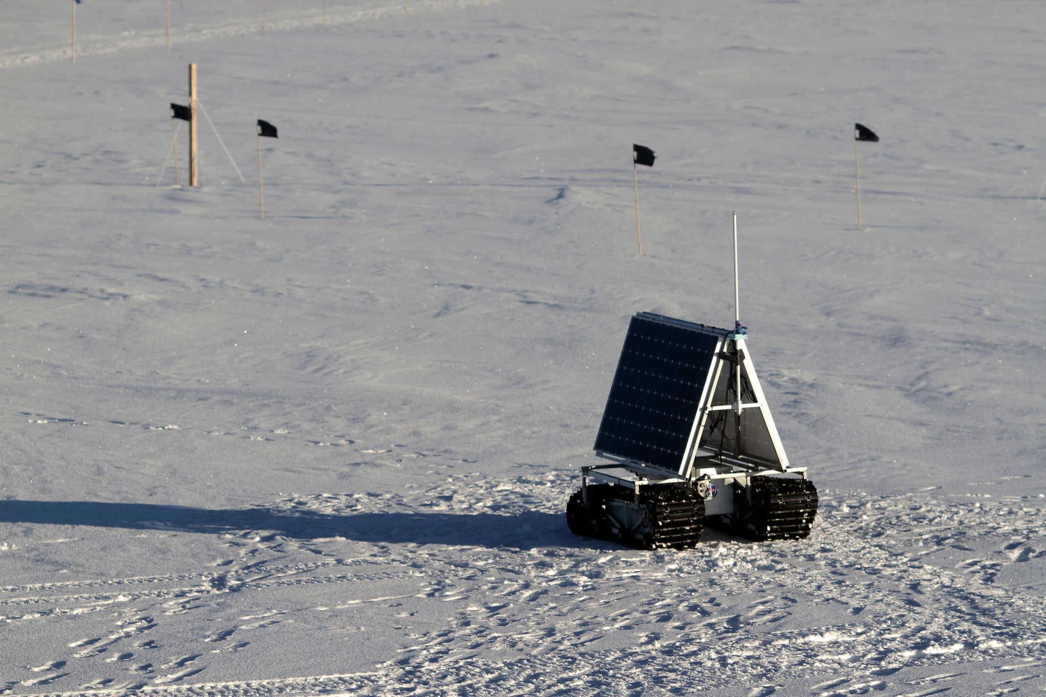 GROVER sits outside under the midnight sun (Photo: NASA Goddard/Matt Radcliff)