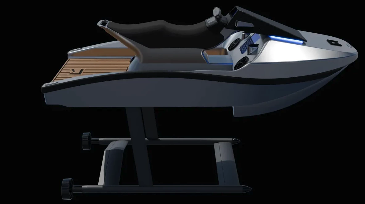 After refining its original jet ski hydrofoil system into a two-person boat, Electro Nautic returns to its roots, previewing the WaveFlyer Rogue