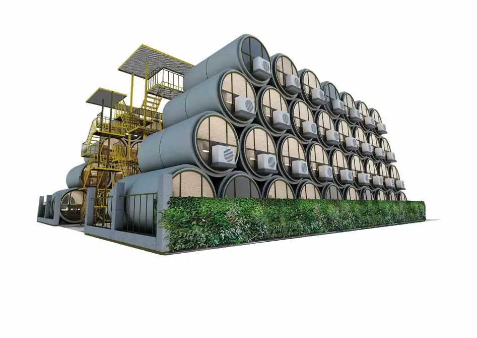 The OPod Tube House was designed with a view to mitigating Hong Kong's housing shortages, which have given rise to the area's infamous "coffin cubicles"