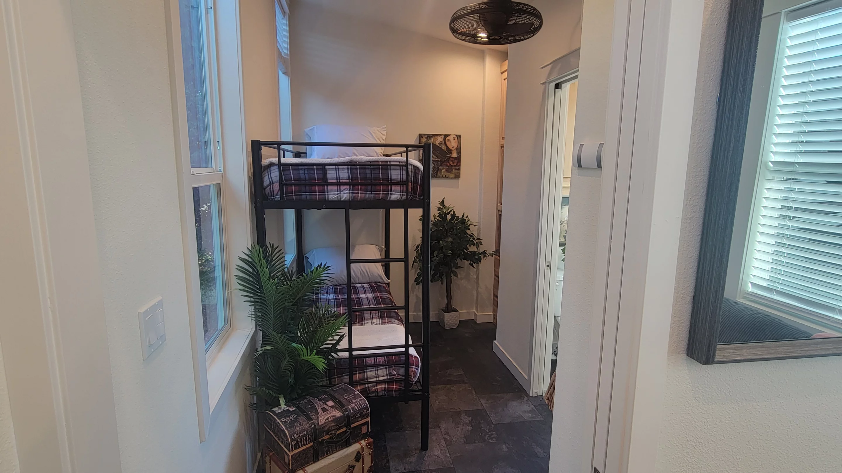 The Olivia Summit's secondary bedroom has bunk beds and its own bathroom