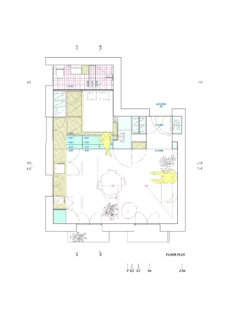 Floor plan of Yojigen Poketto home by Elii architects