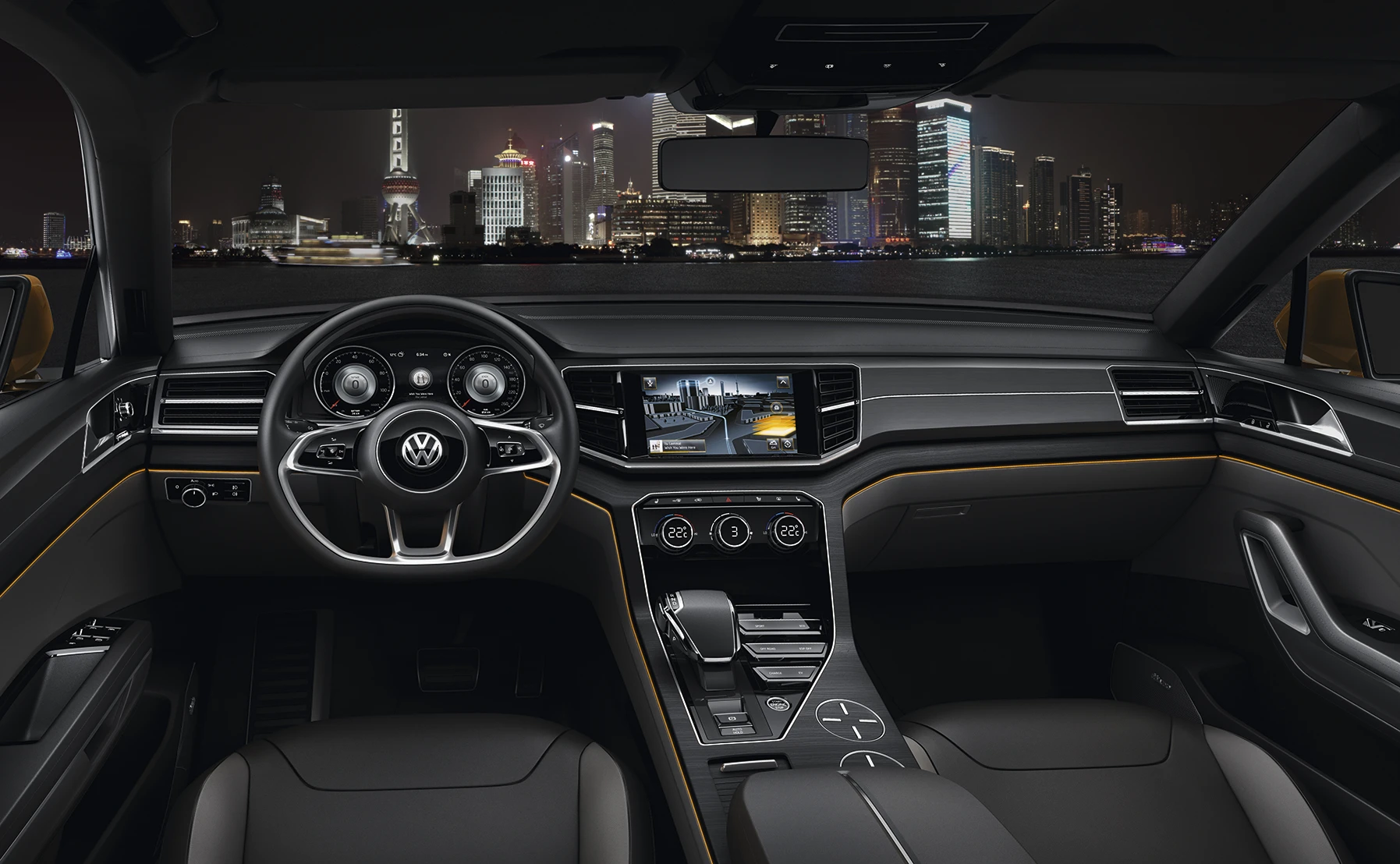 A 10-inch infotainment screen seamlessly integrated into the dash provides not only the info-entertainment but also status reports on the hybrid system