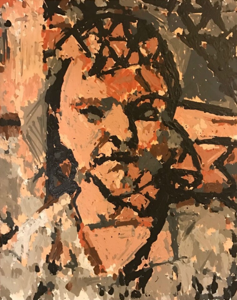 One of the Hunter 2017 works from CloudPainter demonstrating the system's ability to create intricate and abstract brush strokes