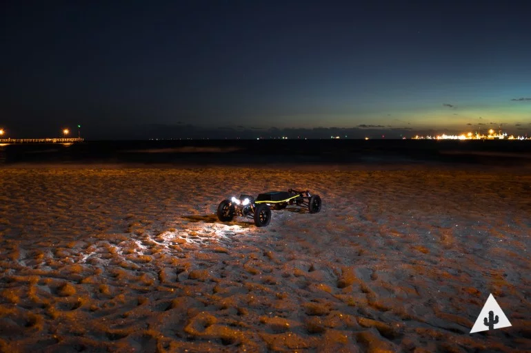 Electric mountain boarding at night sounds like a quick path to the hospital; try at your own risk