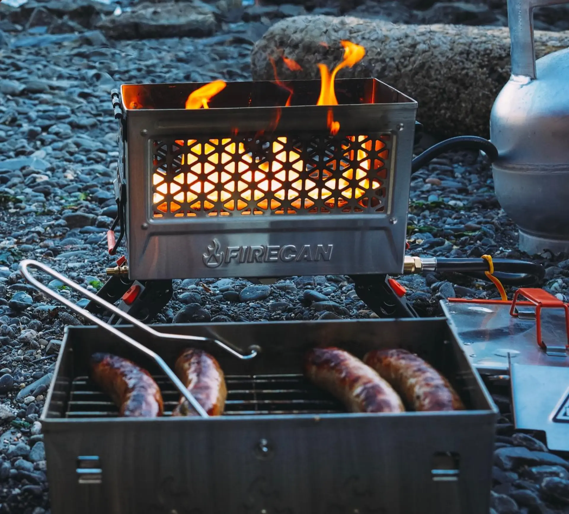 Ignic Fire Box Ignik adds grilling capabilities to compact, go-anywhere fire pit