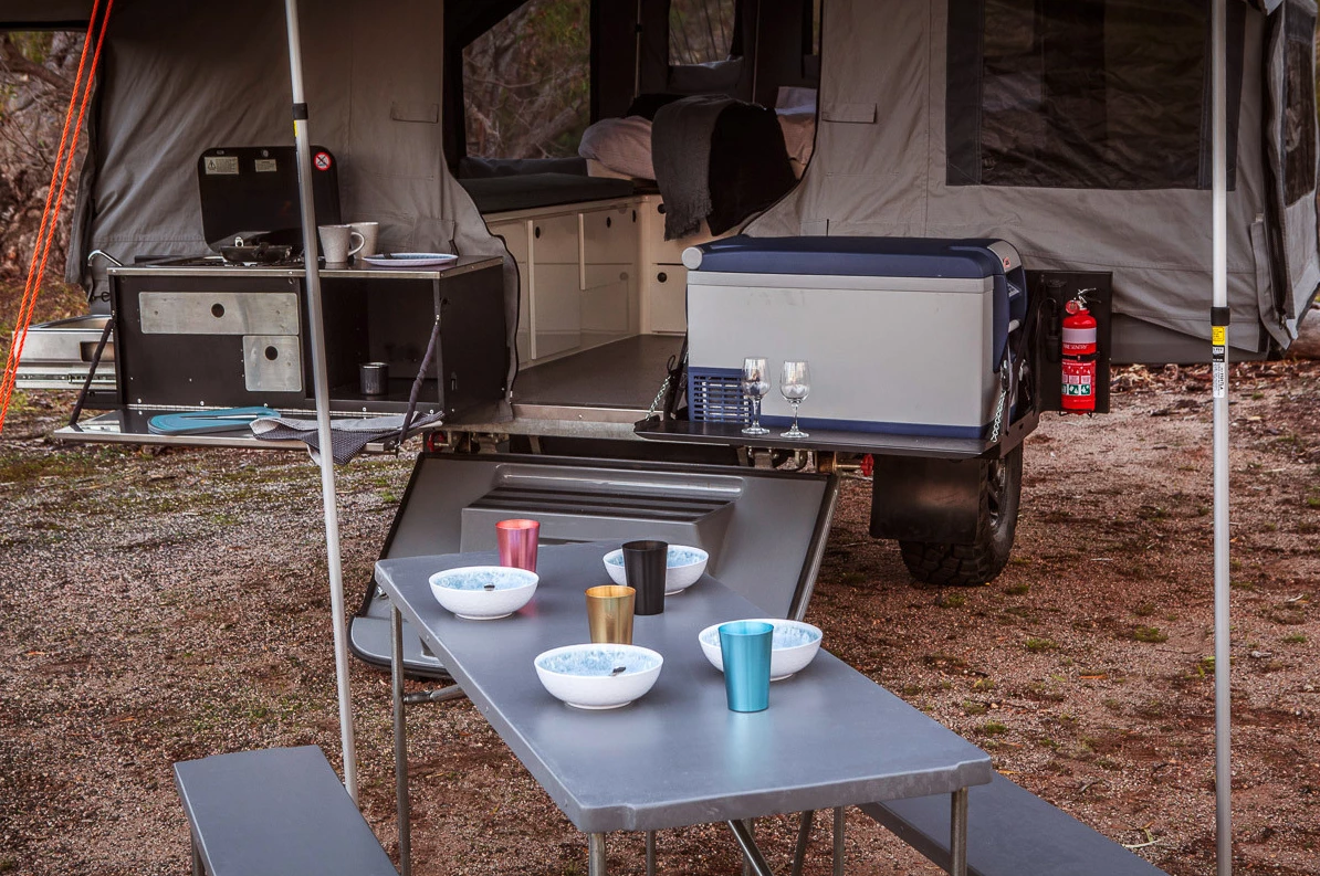 The picnic table set also removes for use with or without the tent set up