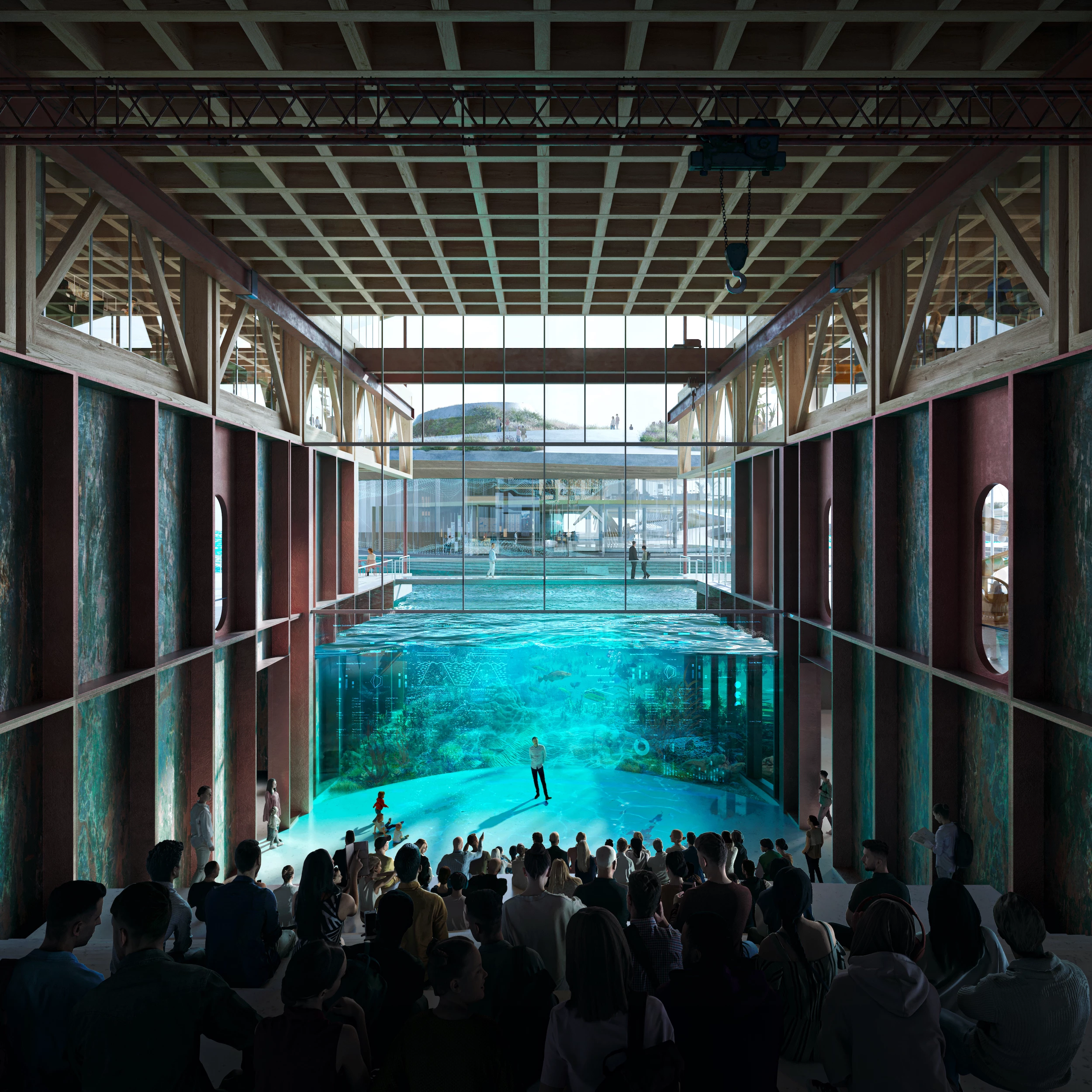 Fornebu Brygge's most notable feature will be its Fjordarium, which will offer an underwater view of the local marine life
