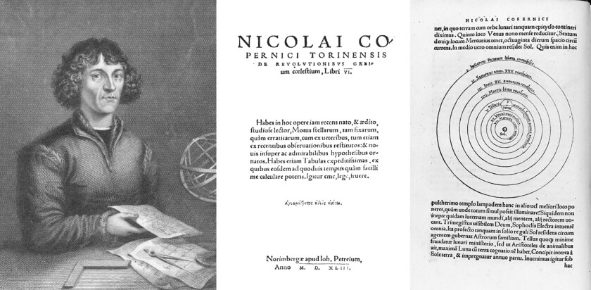 De revolutionibus orbium coelestium (On the revolutions of the heavenly spheres), by Nicolaus Copernicus presented the first compelling evidence that the Earth was not the center of the universe. Though published in 1543, it was written at least three decades prior, and Copernicus resisted publication, finally handed one of the first printed copies on his death bed. He was thus spared the fury of the Catholic Church which regarded his heliocentric views as heresy. A century later, Galileo Galilei experienced persecution for promoting the same ideas, spending the last 25 years of his life under house arrest. In his lifetime Copernicus would never grasp the importance of his work, or that the book he resisted publishing would be forever recognised as a landmark event in the history of science.