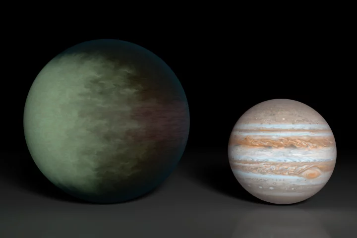 Comparison of Kepler-7b and Jupiter (Image: NASA)