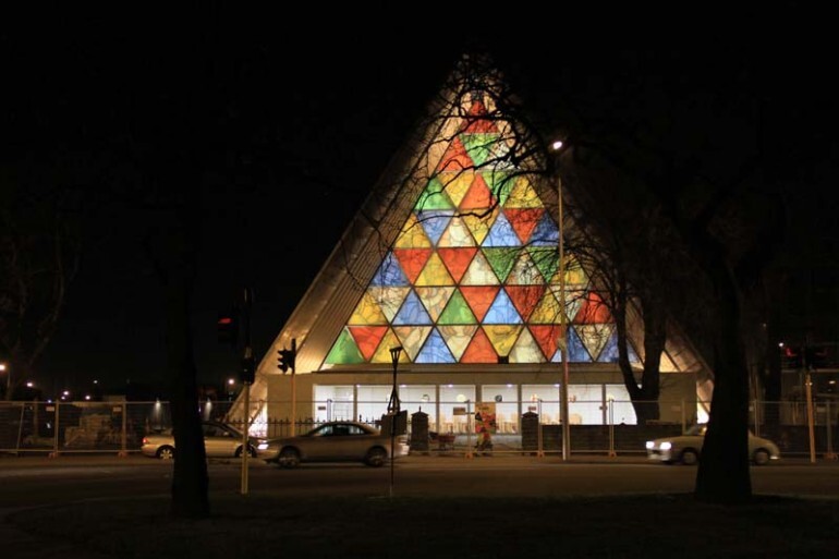 The cathedral features 98 cardboard tubes (Photo: Shigeru Ban Architects)