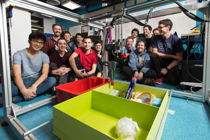 The ACRV team with the winning CartMan robot