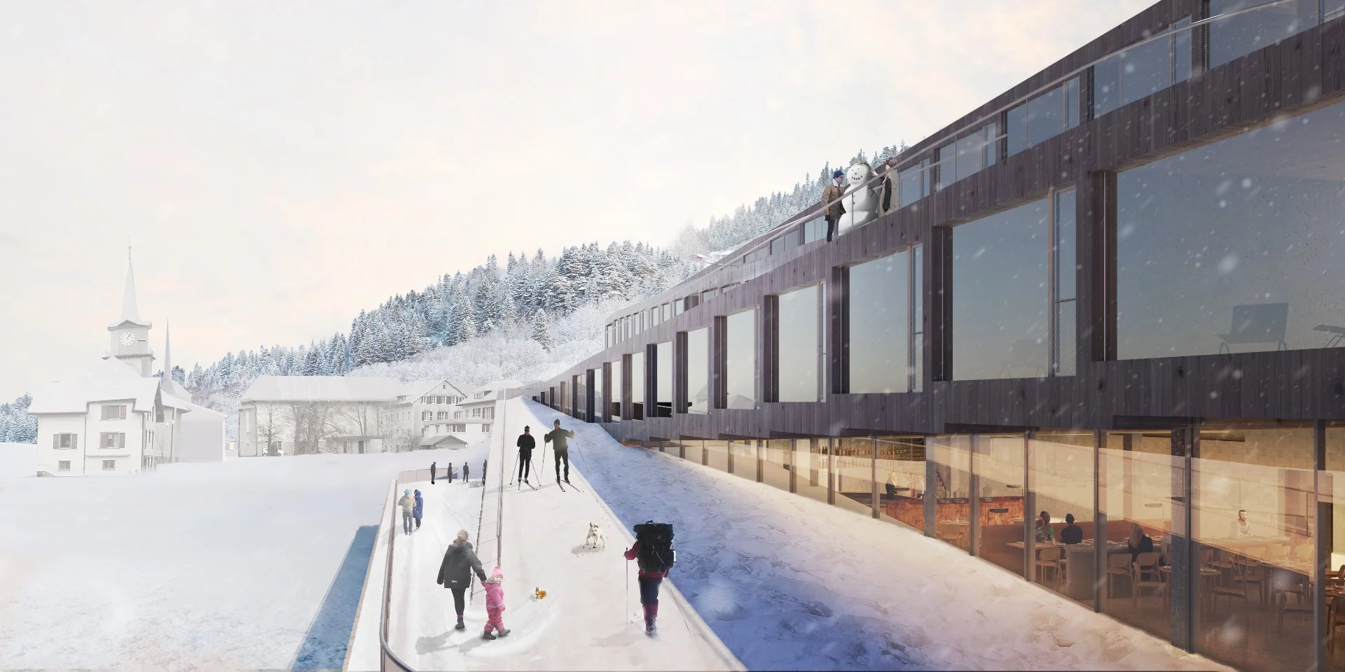 The Audemars Piguet Hôtel des Horlogers will enable guests to ski down its sloping terraces