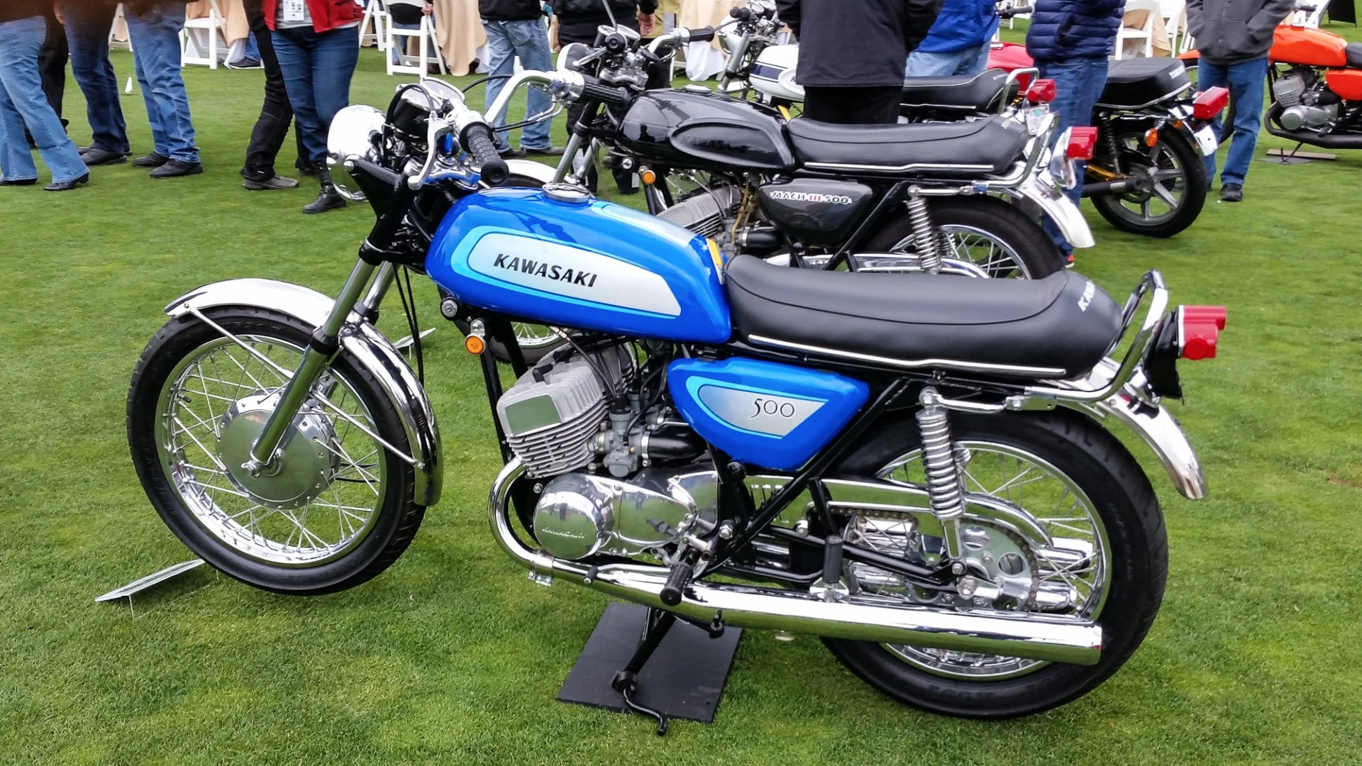 A nice example of some of the Japanese bikes on display was this Kawasaki 500