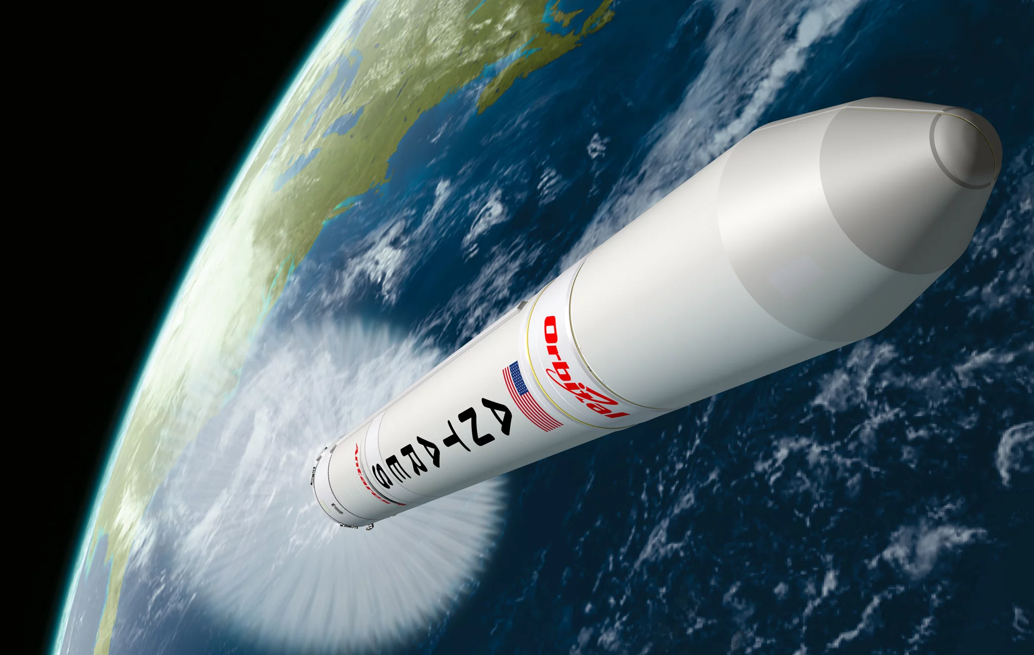 Artist rendering of Antares in flight (Image Orbital Science Corporation)