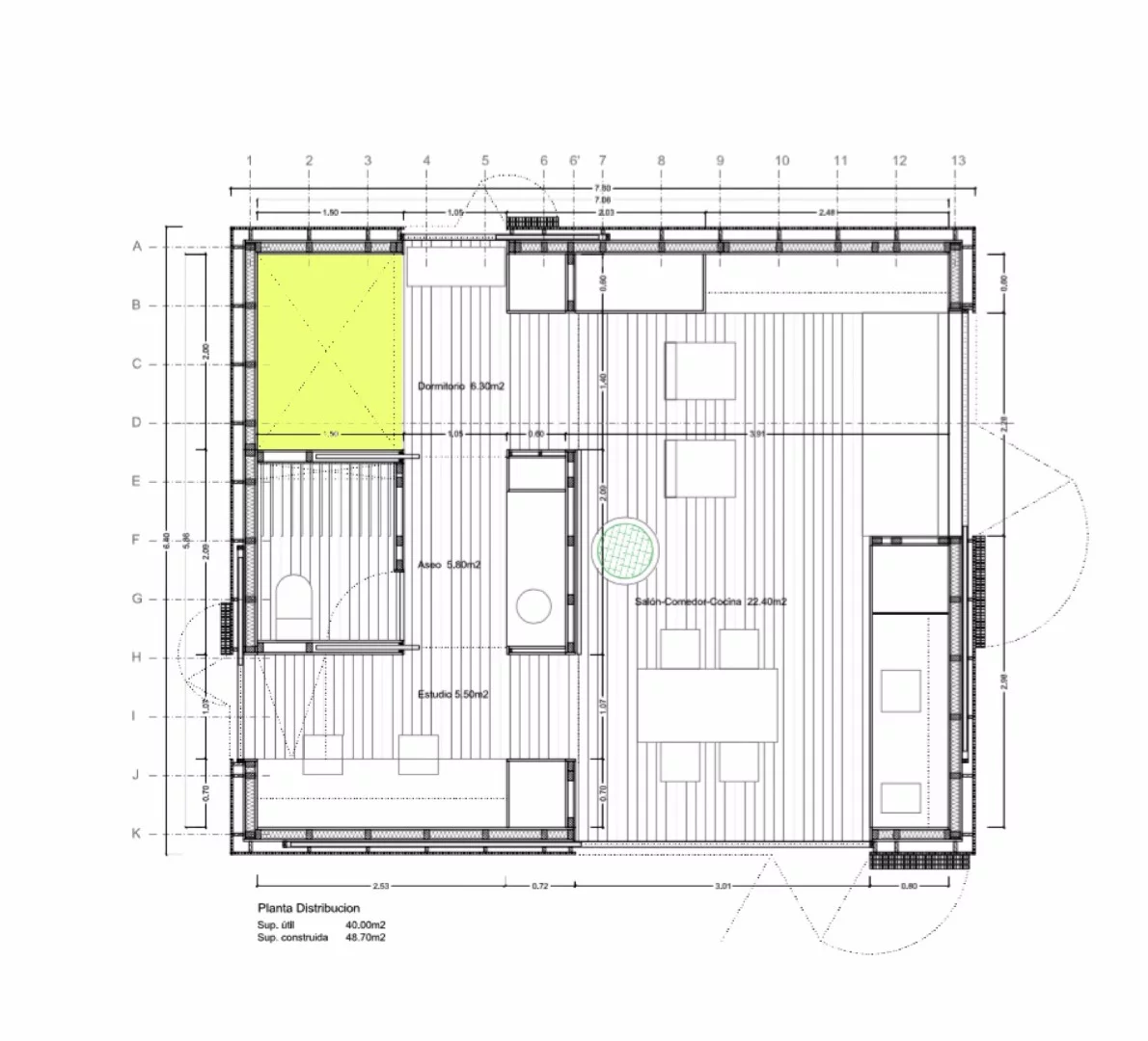 Floorplan by architects Luis Velasco Roldan and Ángel Hevia Antuña