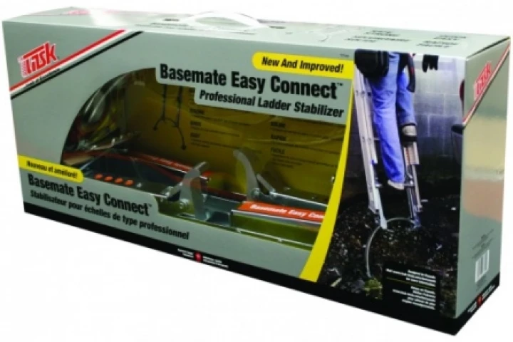 The Base Mate Easy Connect attaches to your ladder to give added stability and strength