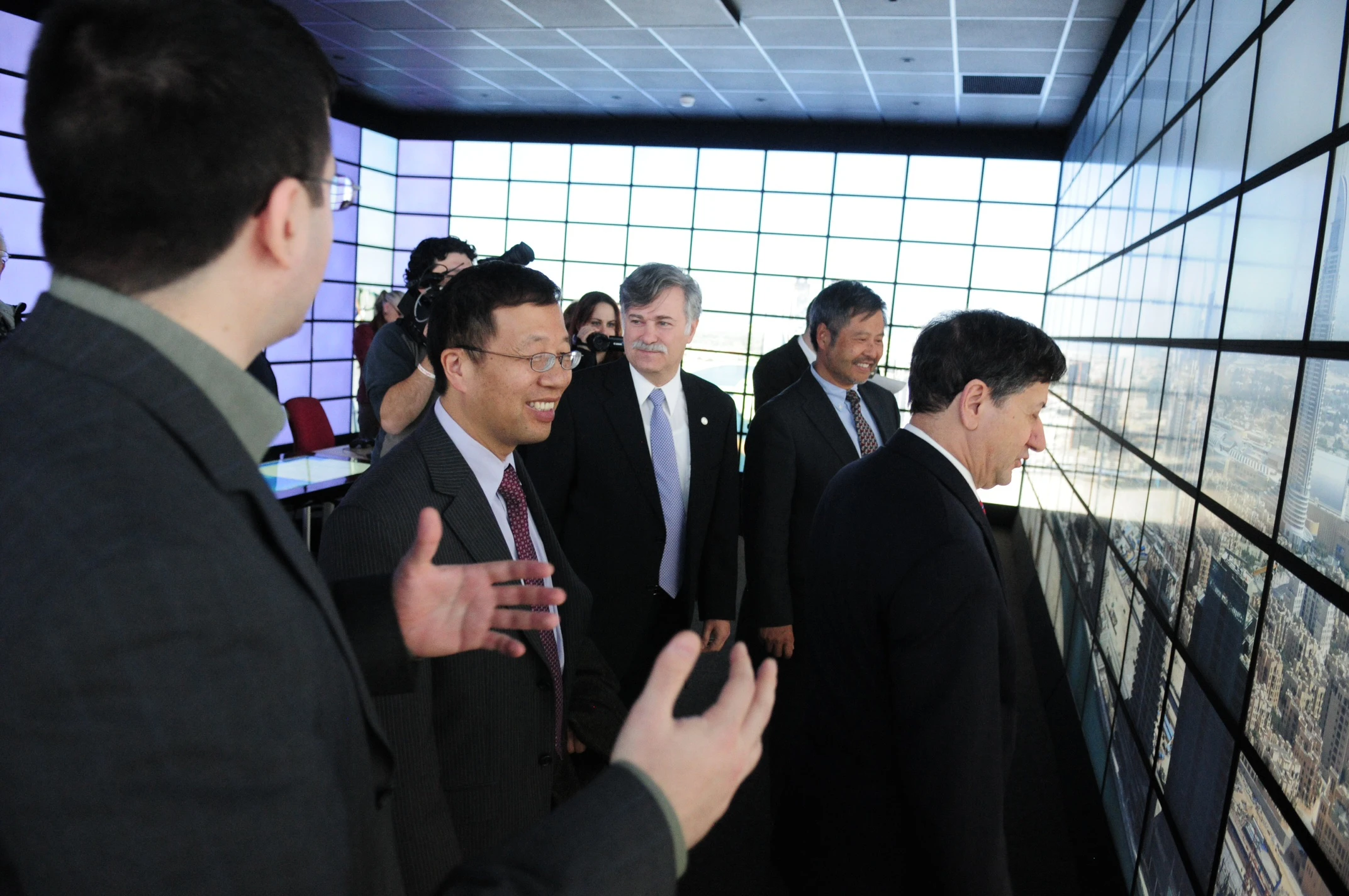 SBU officials at the opening of the Reality Deck at SBUMilky Way visualization from NASA and the European Southern Observatory