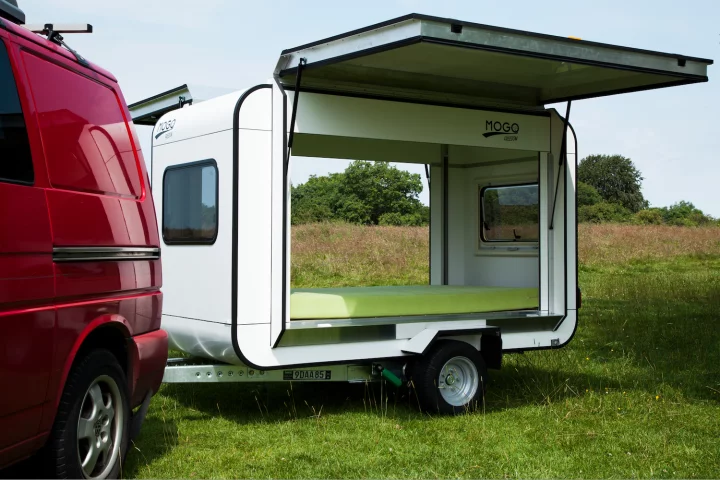 The Mogo Trailer is an open cargo hauler and camper