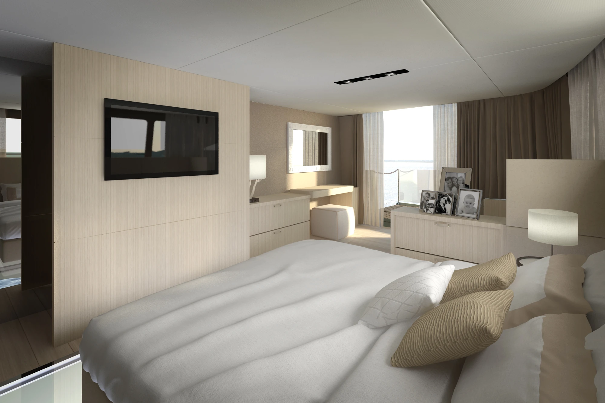 Picchio Boat comes with natural wooden furnishings and a huge master bedroom