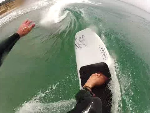 Pop the wheels off and the WaveSkate hits the water