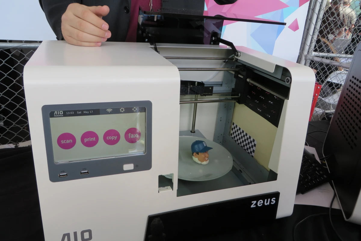 After an object is scanned by Zeus, it can be printed or sent to another printer via the internet