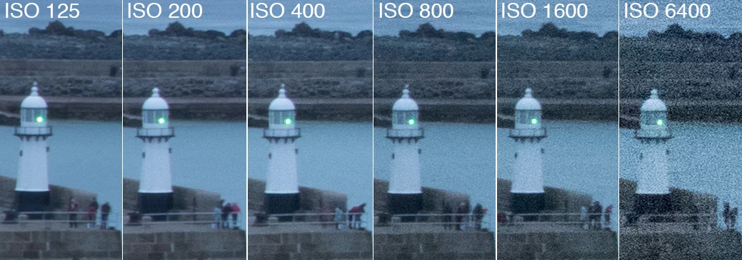 An example of noise at different ISO settings when cropping into the previous image
