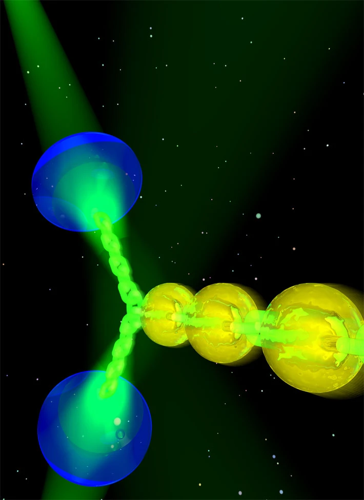 An artist's concept of the tractor beam in action
