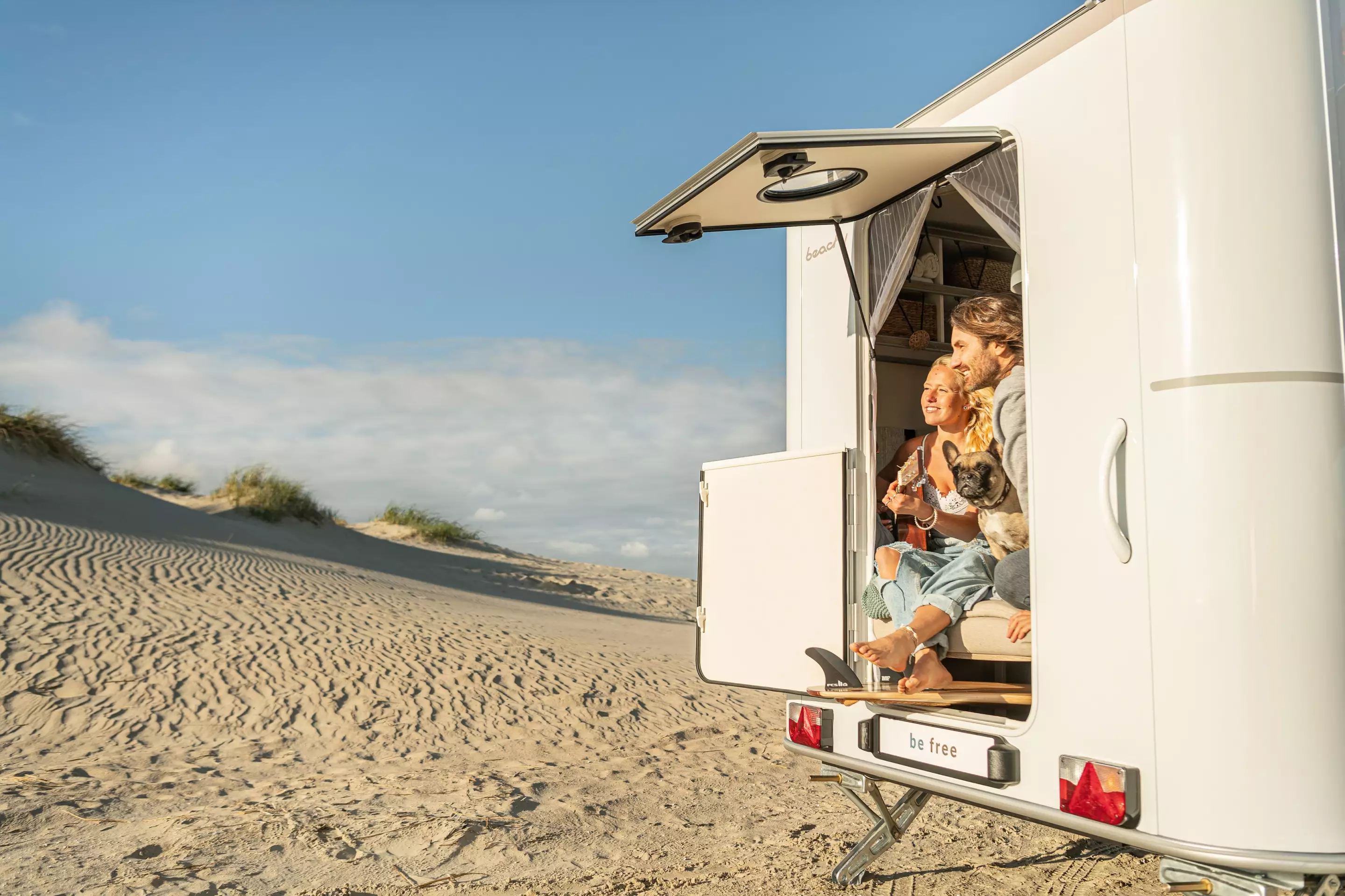 The rear tailgate adds fresh-air views to the bed/lounge