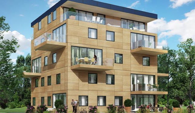 The construction of Woodcube began last November and was completed this April (Photo: IBA Hamburg)