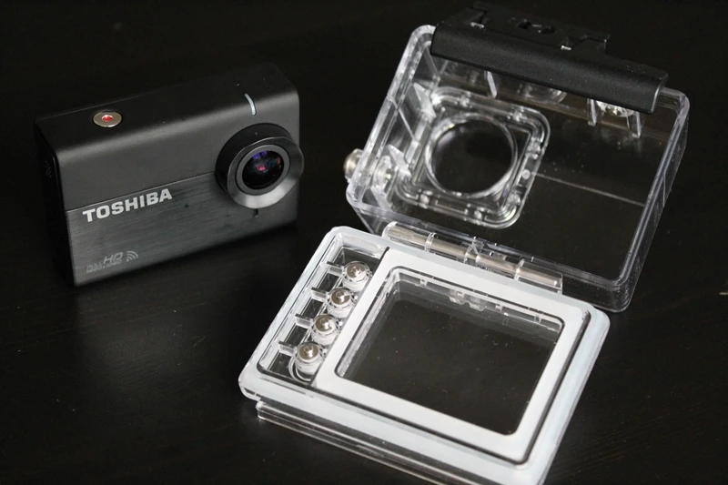 A case is provide with the Camileo X-Sports for use underwater or to provide the camera with extra protection