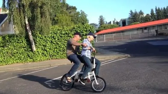 The Unatandem has an oversized BMX steel frame