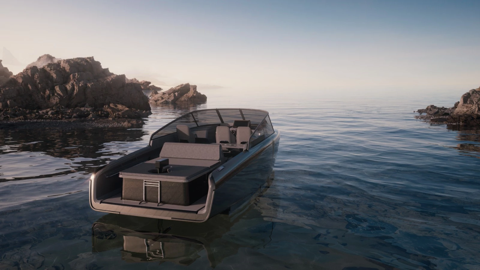 A render of the Candela C-8 in action