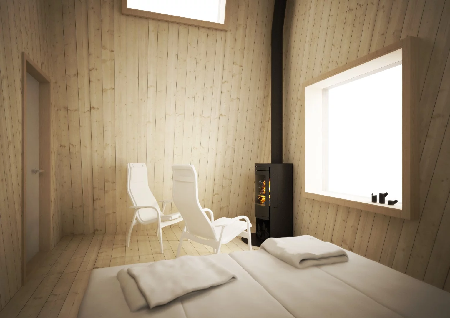 A room inside Sweden's Arctic Bath hotel