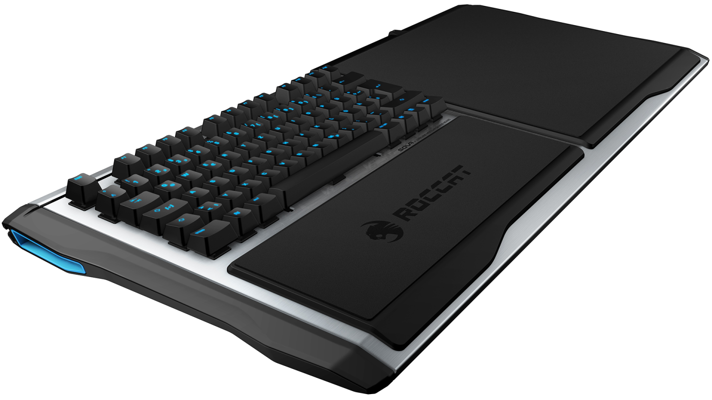 The product features a large, built-in mouse pad
