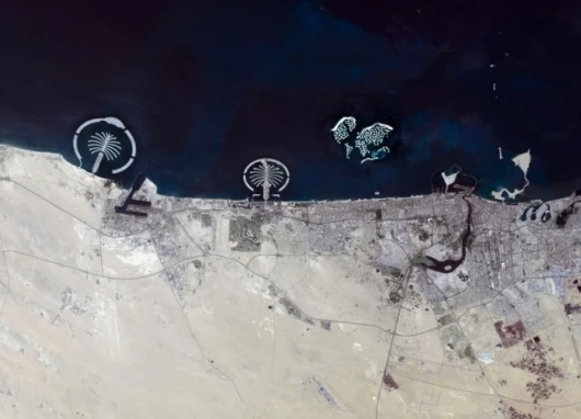Dubai as it currently looks via satellite