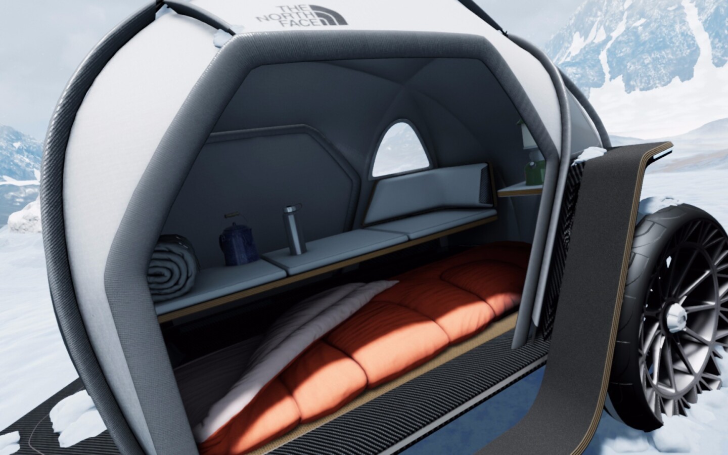 We like the way the staggered bed layout creates an integrated couch