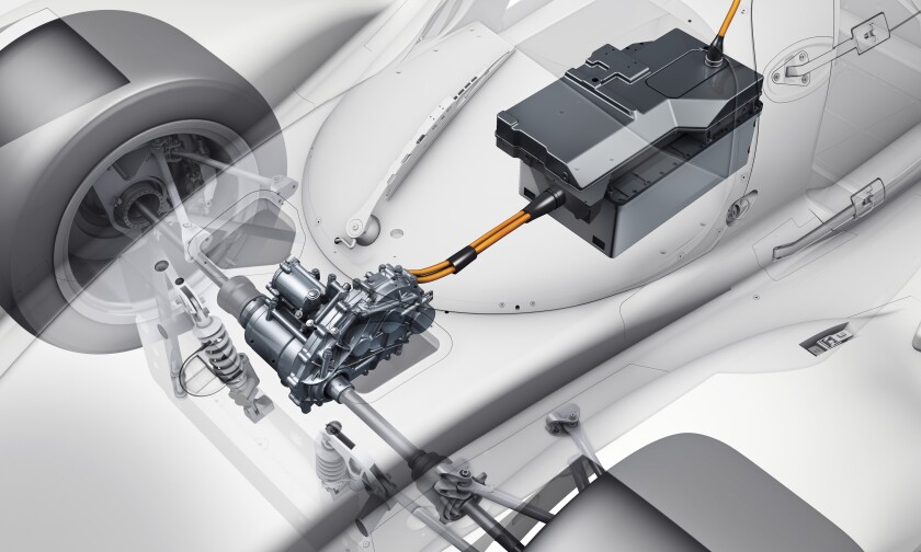 The front electric drive system of the Porsche 919 Hybrid