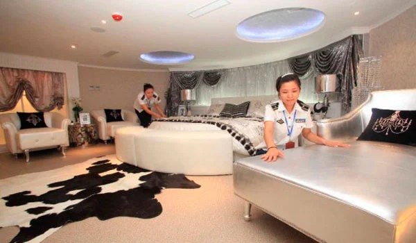 Onboard the Tianjin Aircraft Carrier Hotel in China