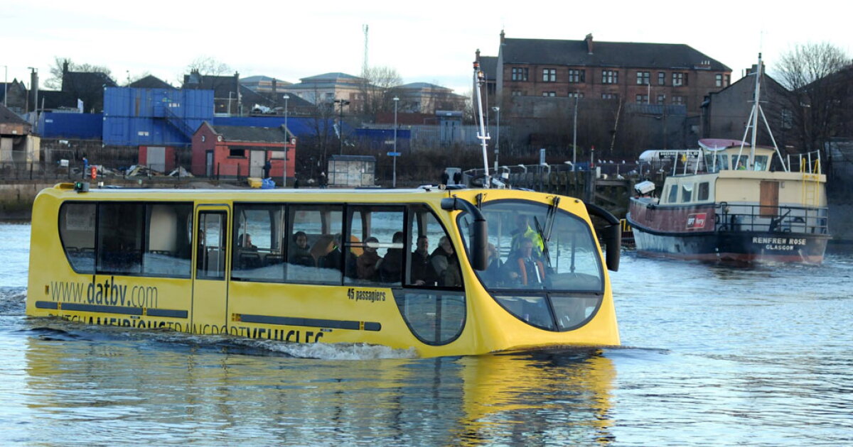 Britain's first amphibious bus nearly becomes a submarine