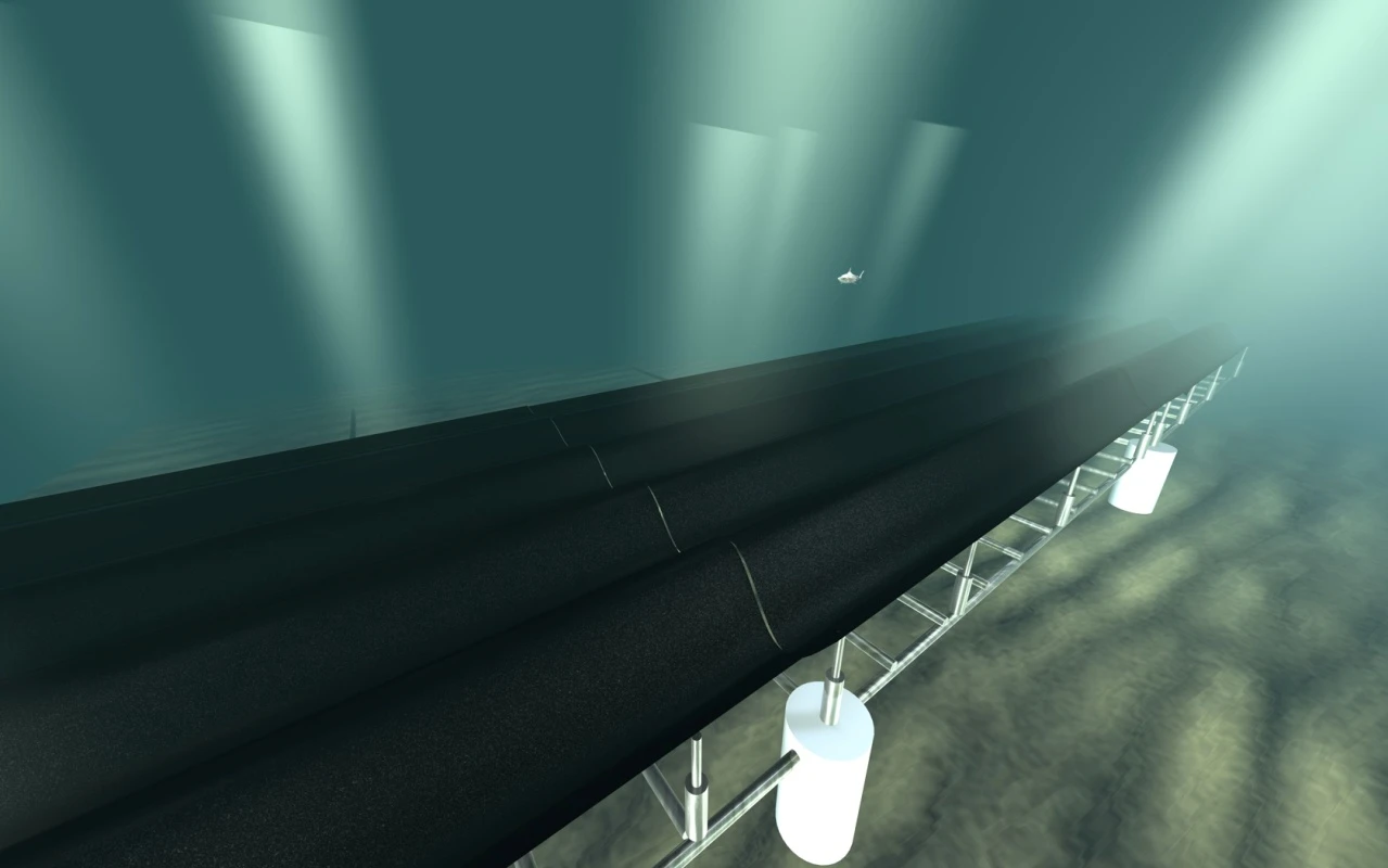 A rubber mat forms the "carpet," and sits atop a grid of hydraulic actuators, cylinders and pumps
