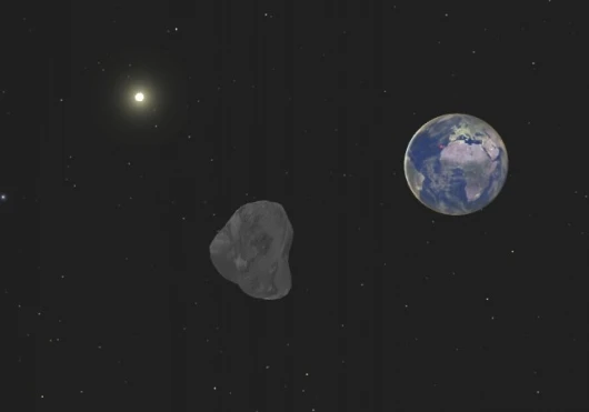 Simulated image of asteroid 2008 TC3 (Credit: Queens University Belfast)