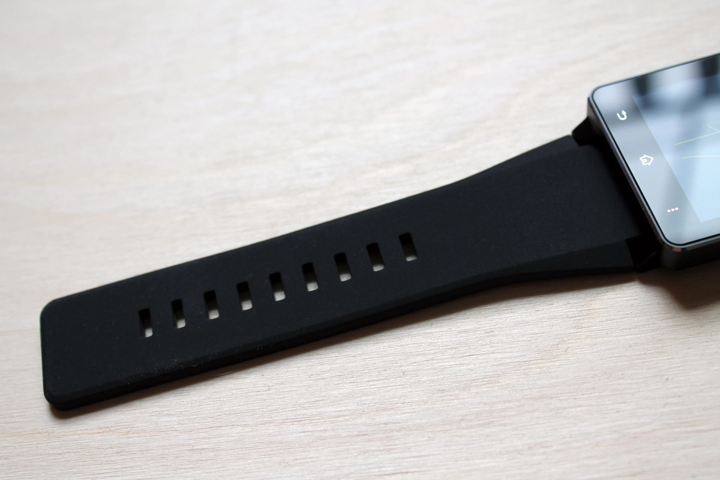 The bottom half of the silicone wrist band