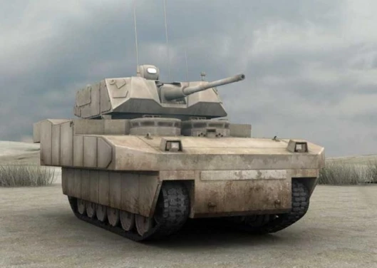 An FCS Manned Ground Vehicle -- in this case the Infantry Carrier Vehicle