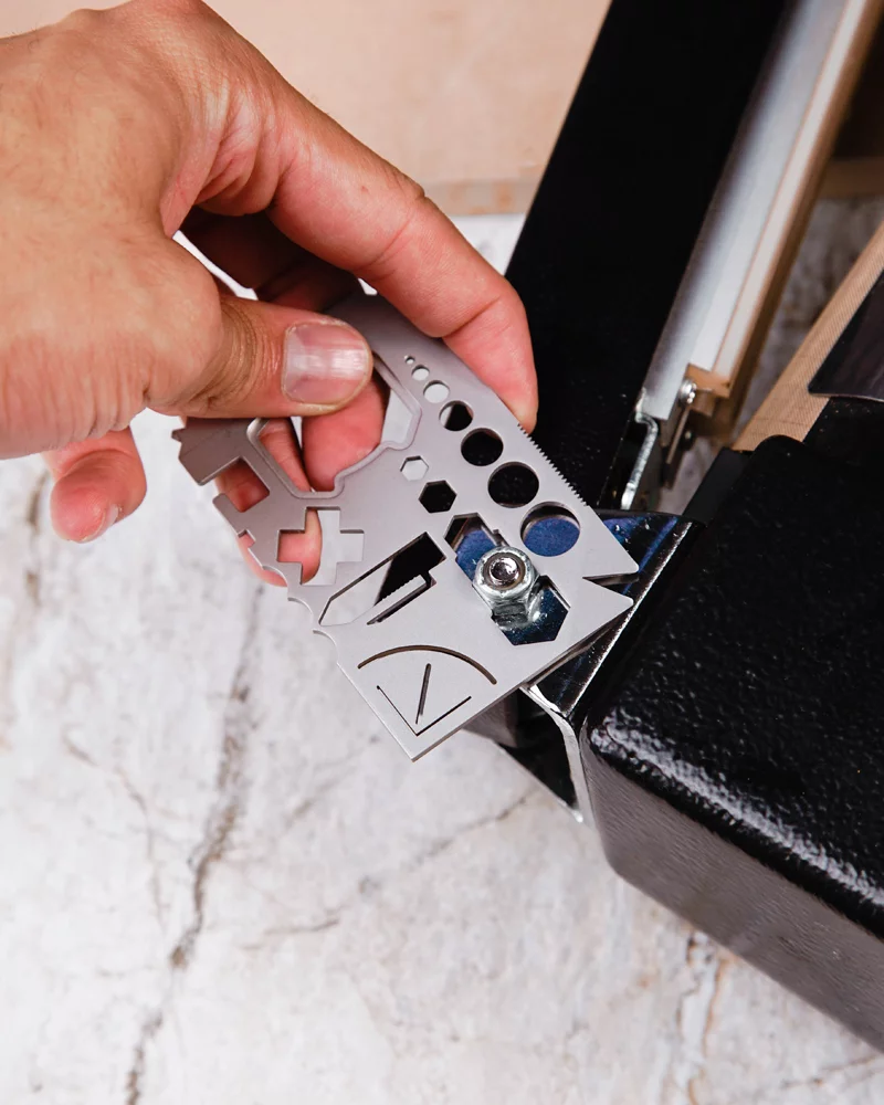 The MultiCard Multitool features wrenches in imperial and metric sizes