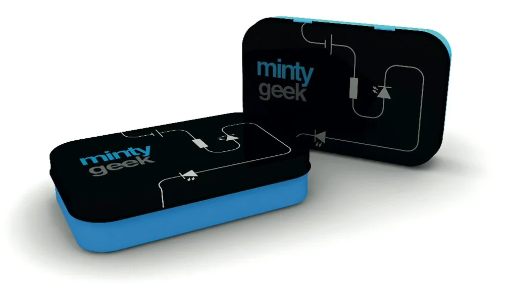 Minty Geek has developed a collection of electronic circuit-building projects, and put all the necessary components and build instructions into a small mint tin