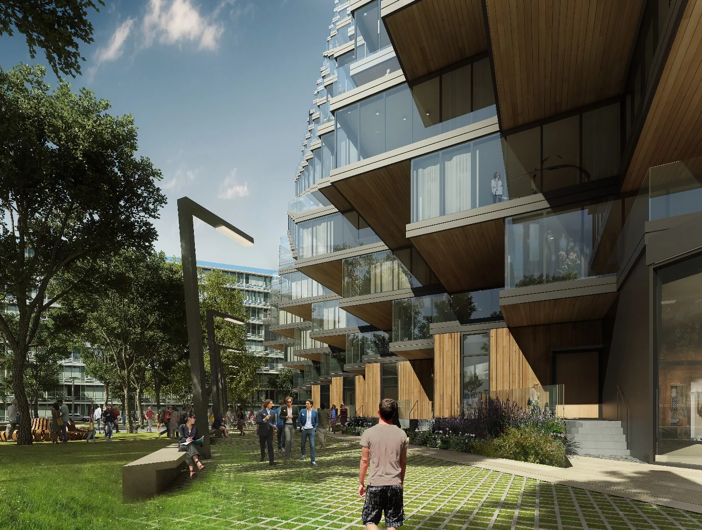 ODA New York twisted, raised, and staggered the building's basic L-shaped profile, thus increasing the overall units with lake views to some 71 percent