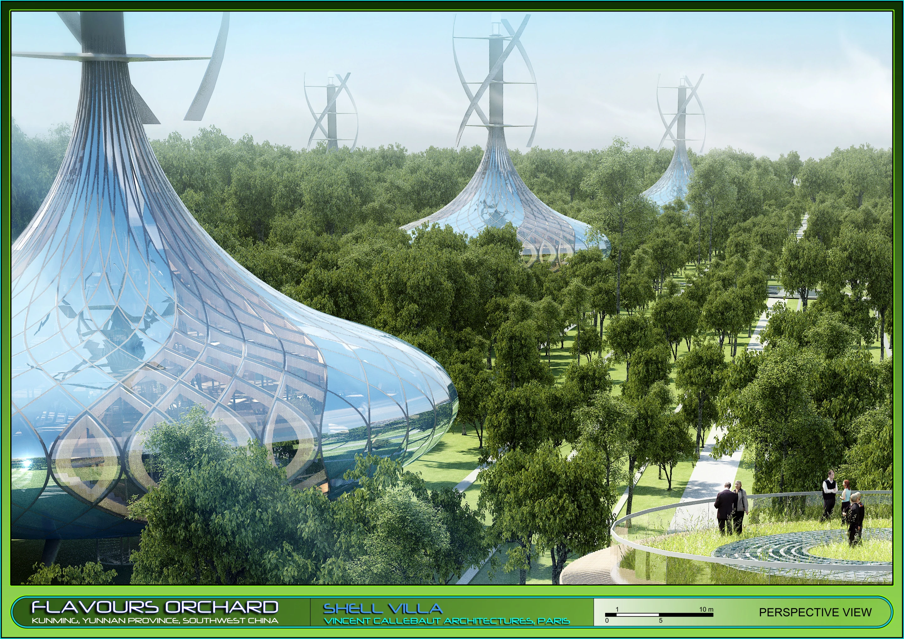 The Flavours concept is made up of three types of villa design within the settlement: the Mobius Villa, the Mountain Villa, and the Shell Villa (Image: Vincent Callebaut Architectures)